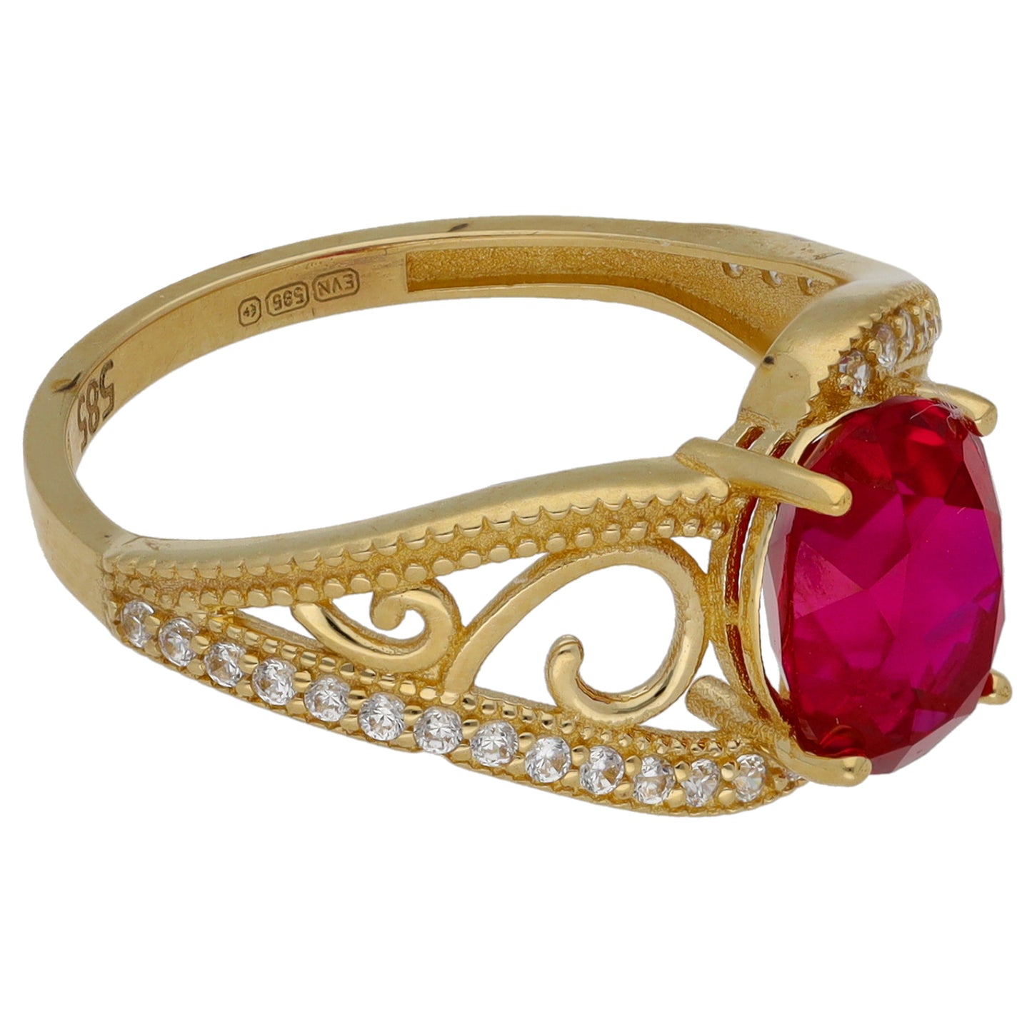 14ct Gold Imitation Dress/Cocktail Ring Size P