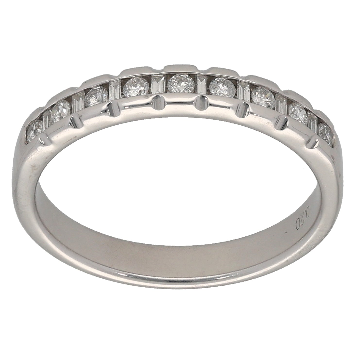18ct White Gold 0.20ct Diamond Half Eternity Ring Size M