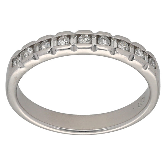 18ct White Gold 0.20ct Diamond Half Eternity Ring Size M