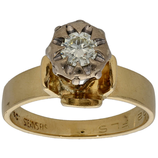 18ct Gold 0.30ct Diamond Solitaire Ring Size M