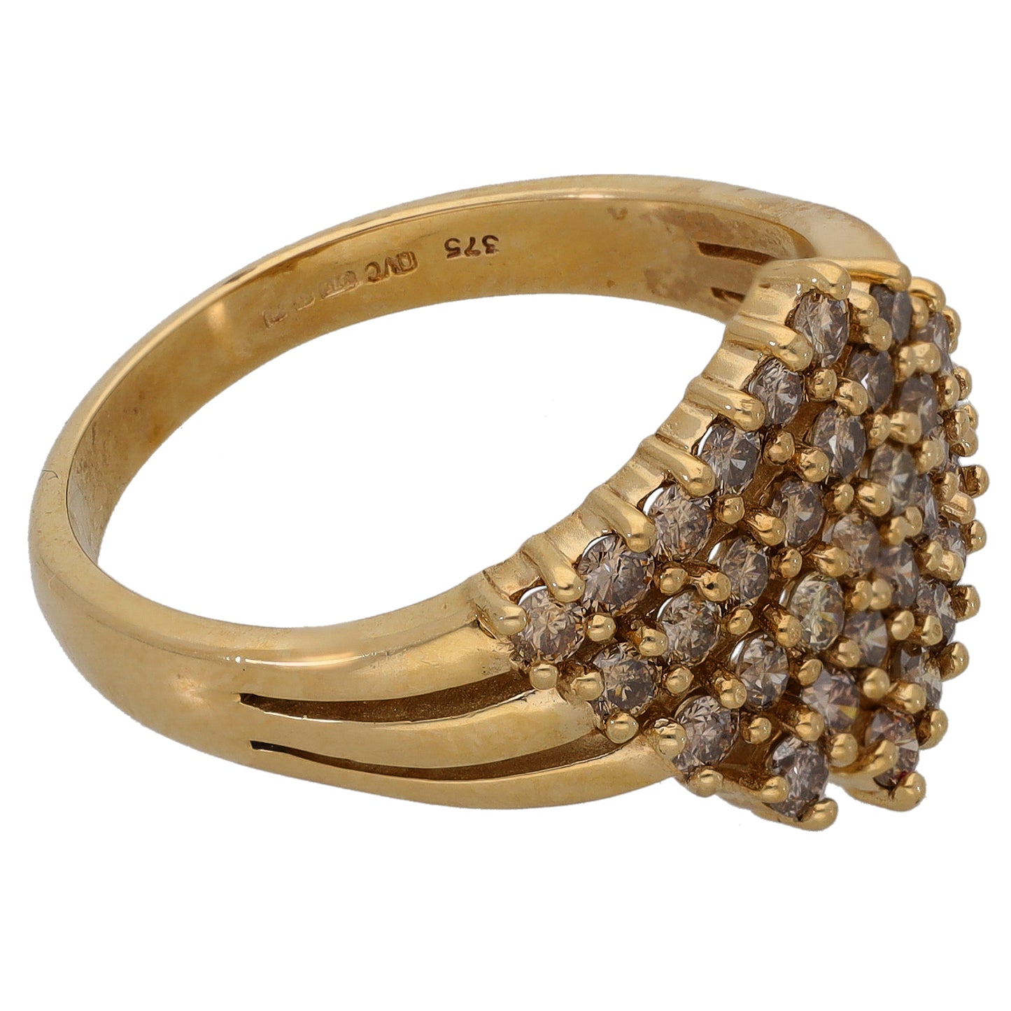 9ct Gold 0.90ct Diamond Dress/Cocktail Ring Size R