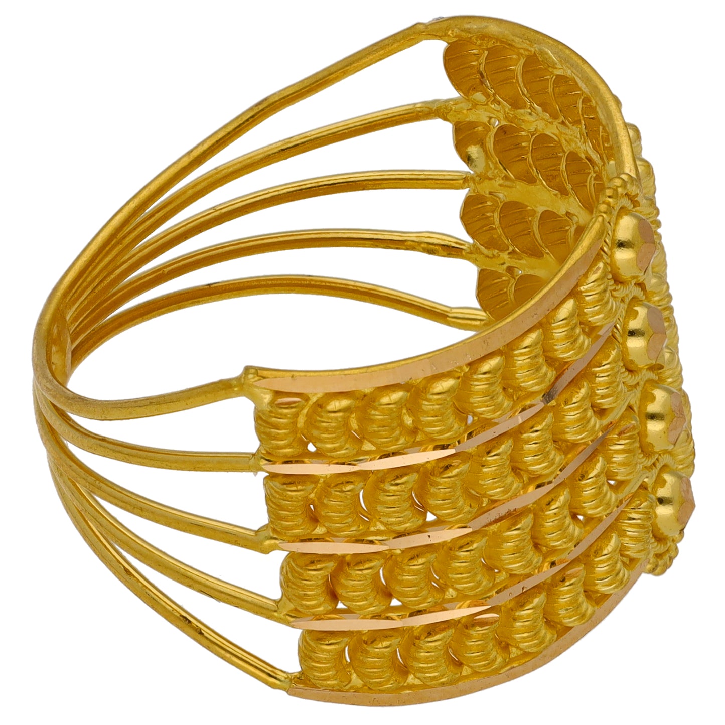 New 22ct Gold Layered Bead Ring Sizes N-R