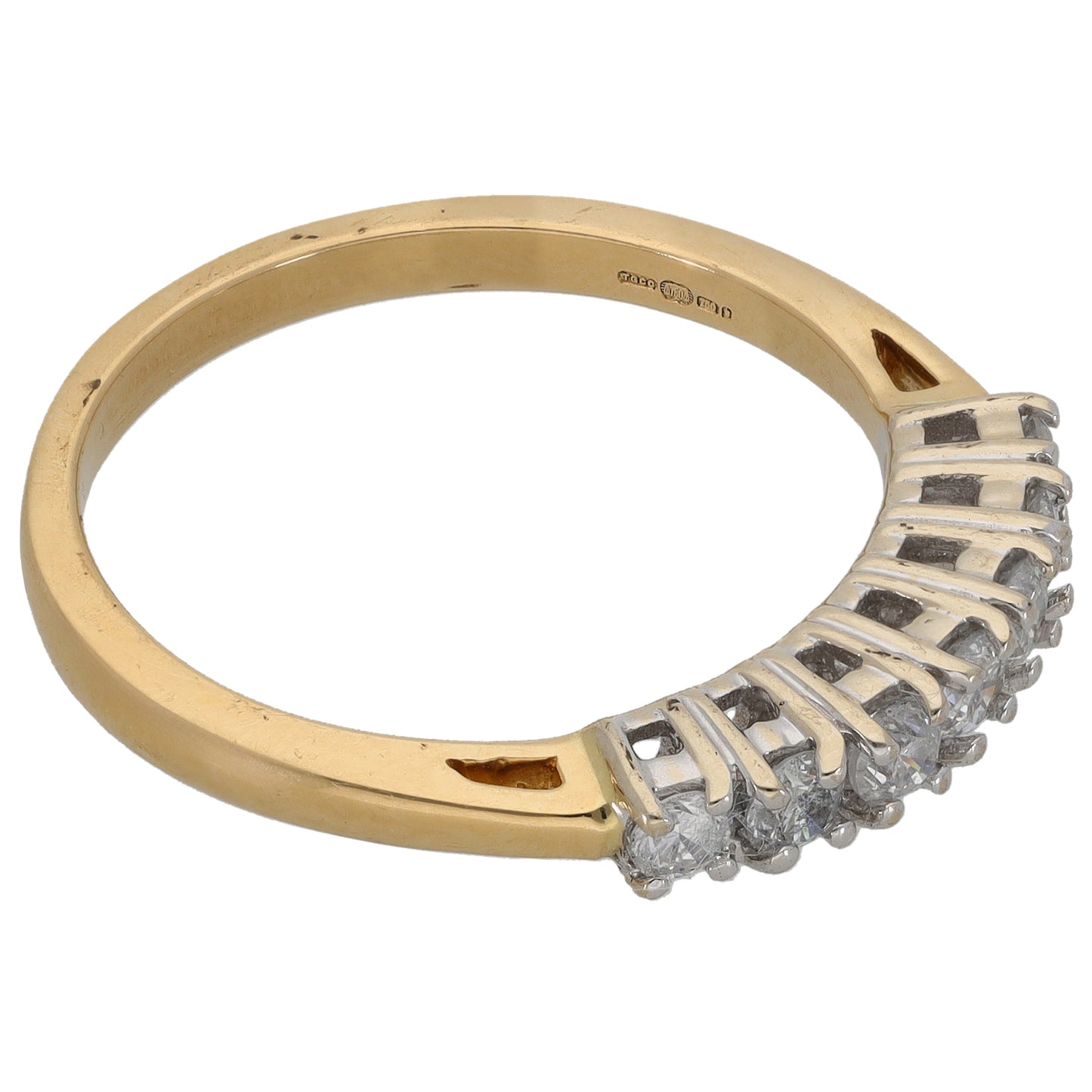 18ct Gold 0.35ct Diamond Half Eternity Ring Size O