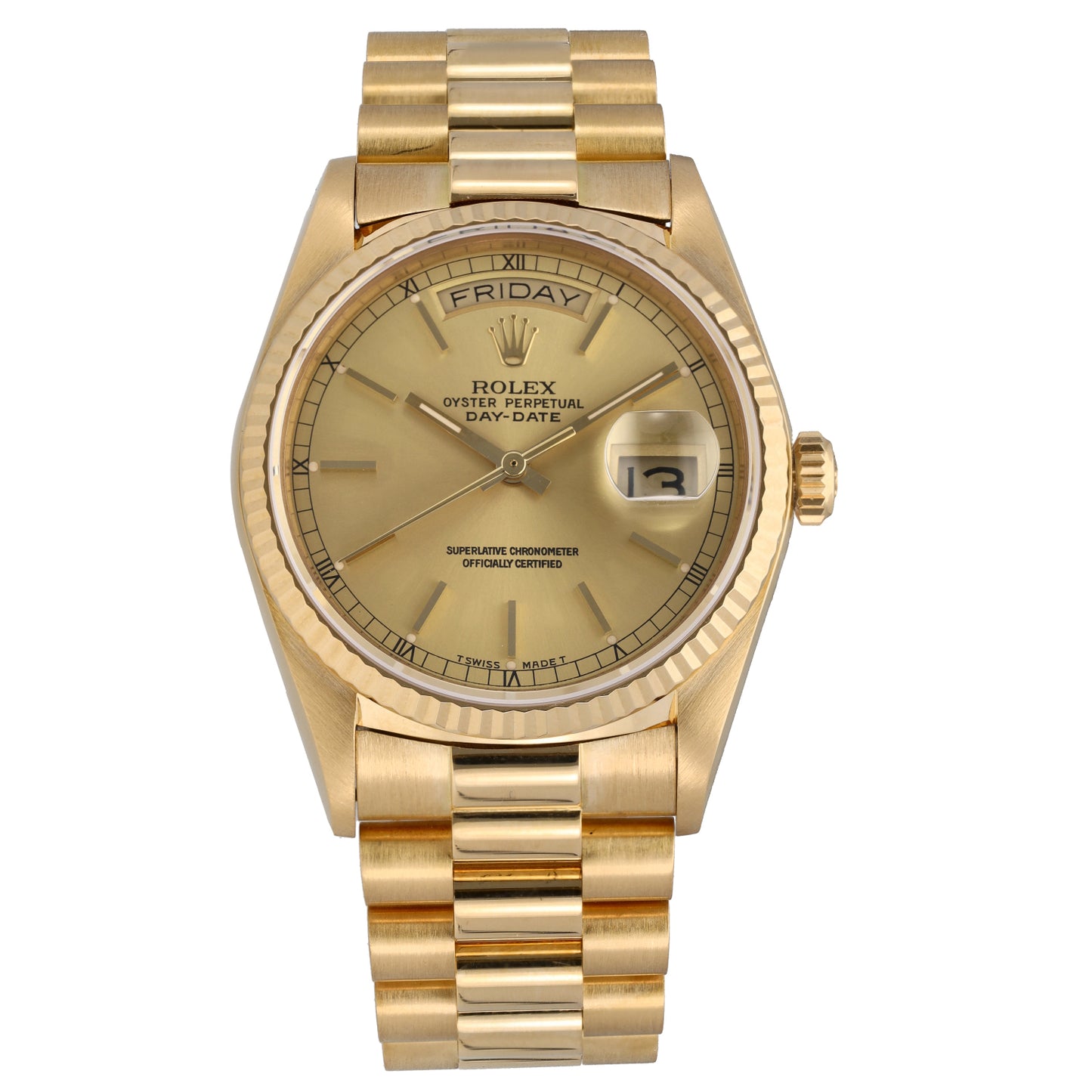 Rolex Day-Date 18038 36mm Gold Watch