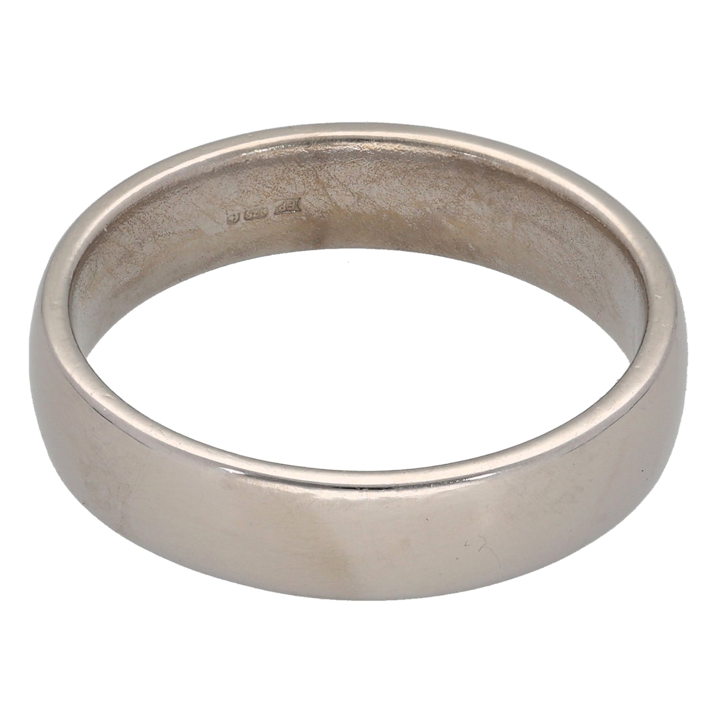 9ct White Gold Plain Wedding Ring Size S