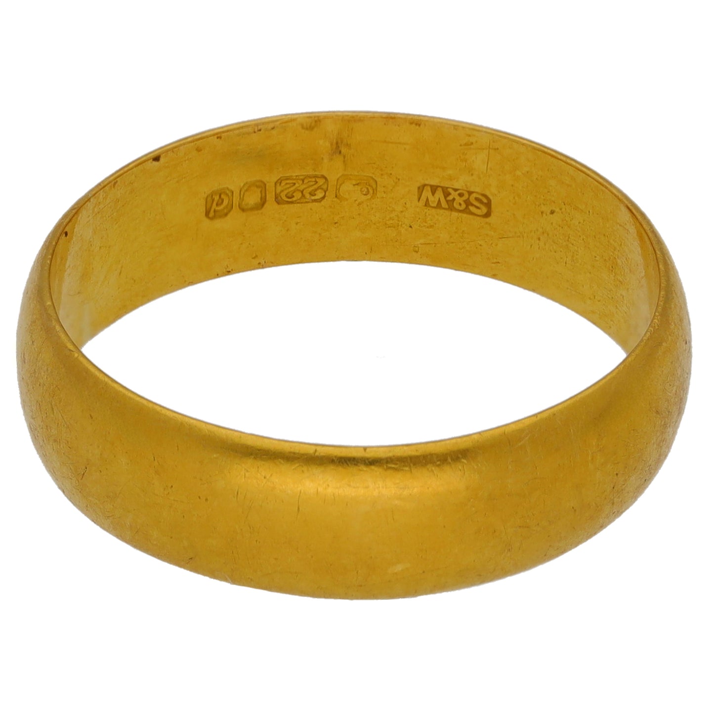 22ct Gold Plain Wedding Ring Size P