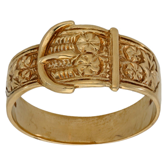 9ct Gold Buckle Ring Size X