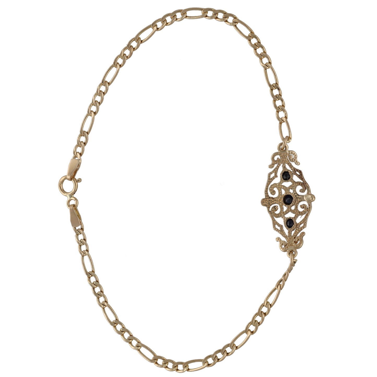 9ct Gold Sapphire Fancy Bracelet