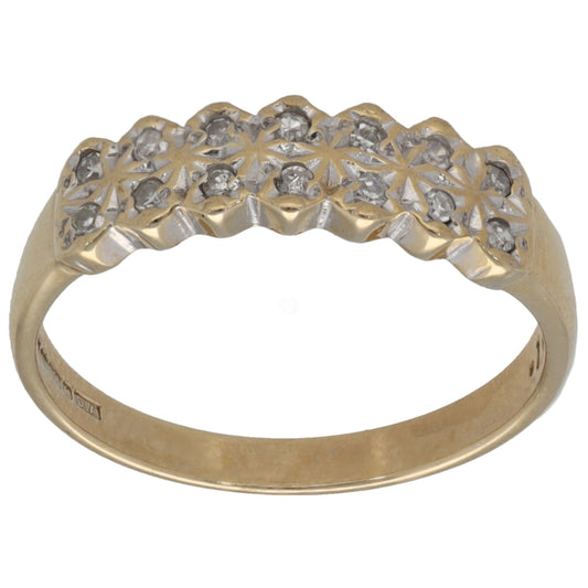9ct Gold 0.10ct Diamond Half Eternity Ring Size N