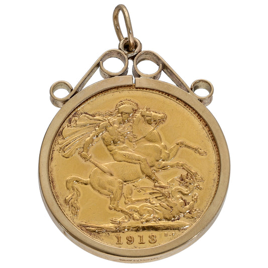 9ct Gold Full Sovereign Coin Pendant