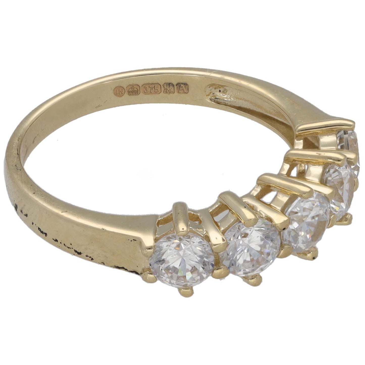 9ct Gold Cubic Zirconia Half Eternity Ring Size N