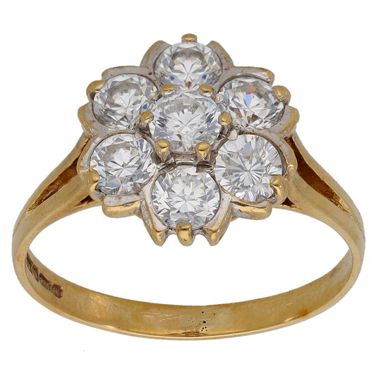9ct Gold Cubic Zirconia Dress/Cocktail Ring Size N