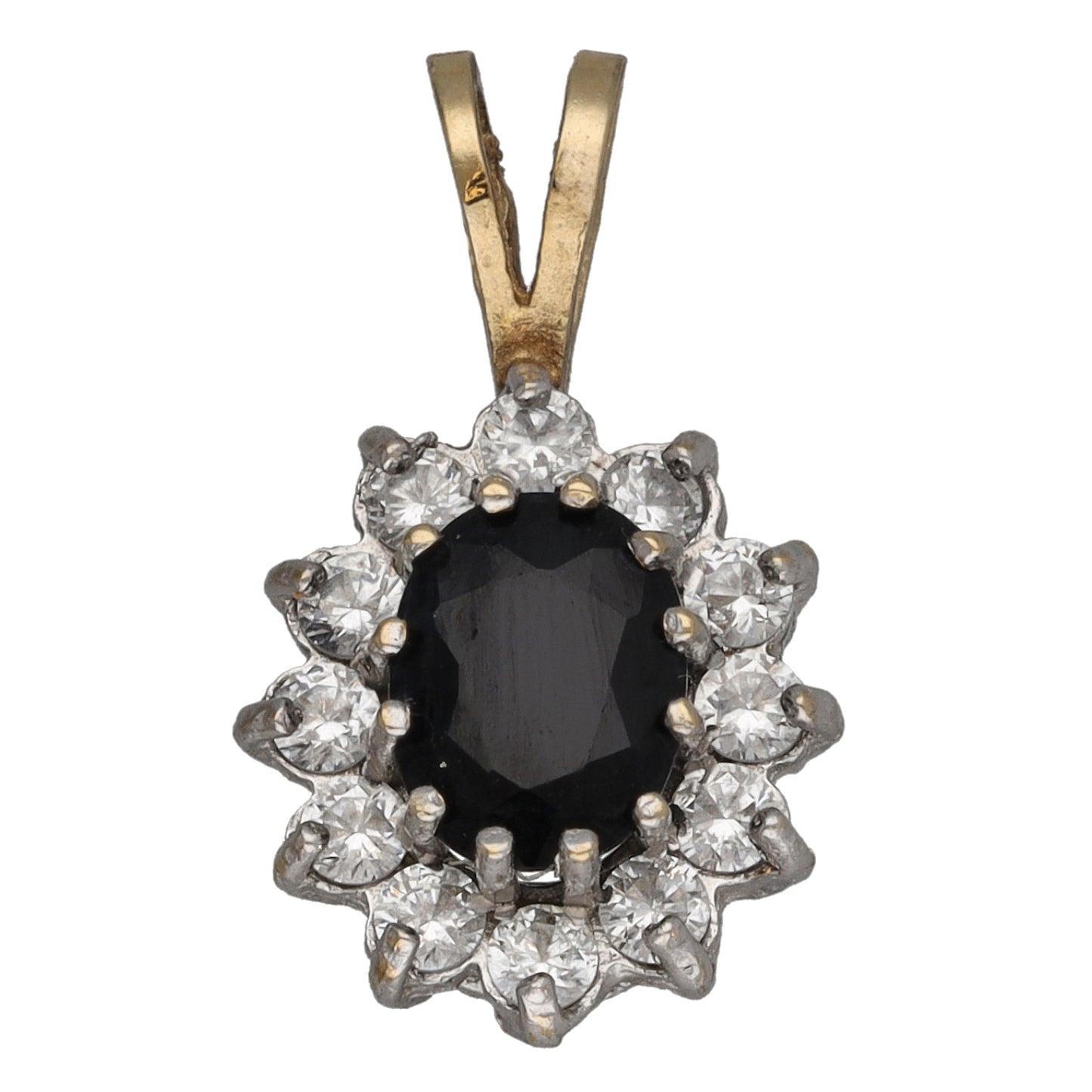 9ct Gold Sapphire & Cubic Zirconia Dress/Cocktail Pendant