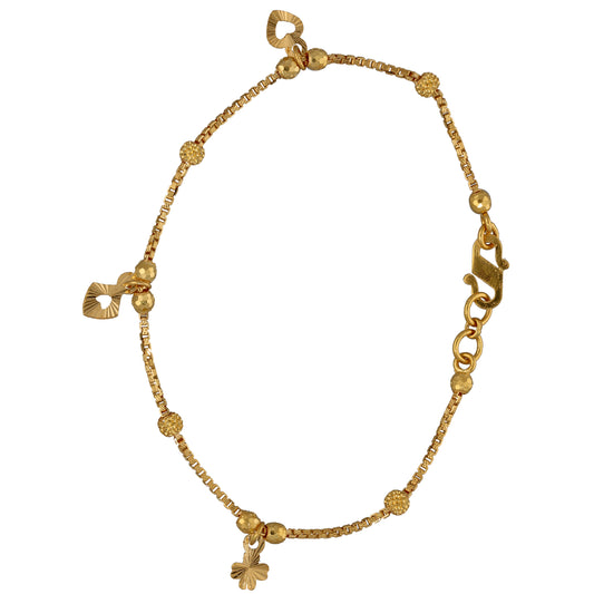New 22ct Gold Bead & Charm Bracelet