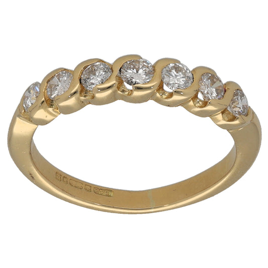 18ct Gold 0.49ct Diamond Half Eternity Ring Size L