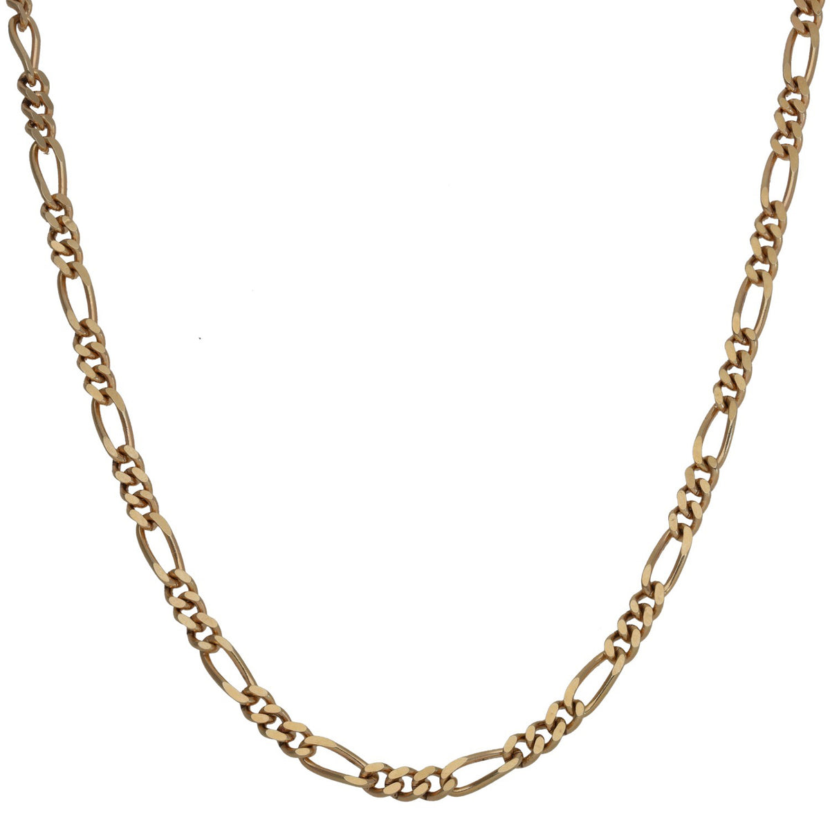 9ct gold Figaro chain necklace, chunky linked links