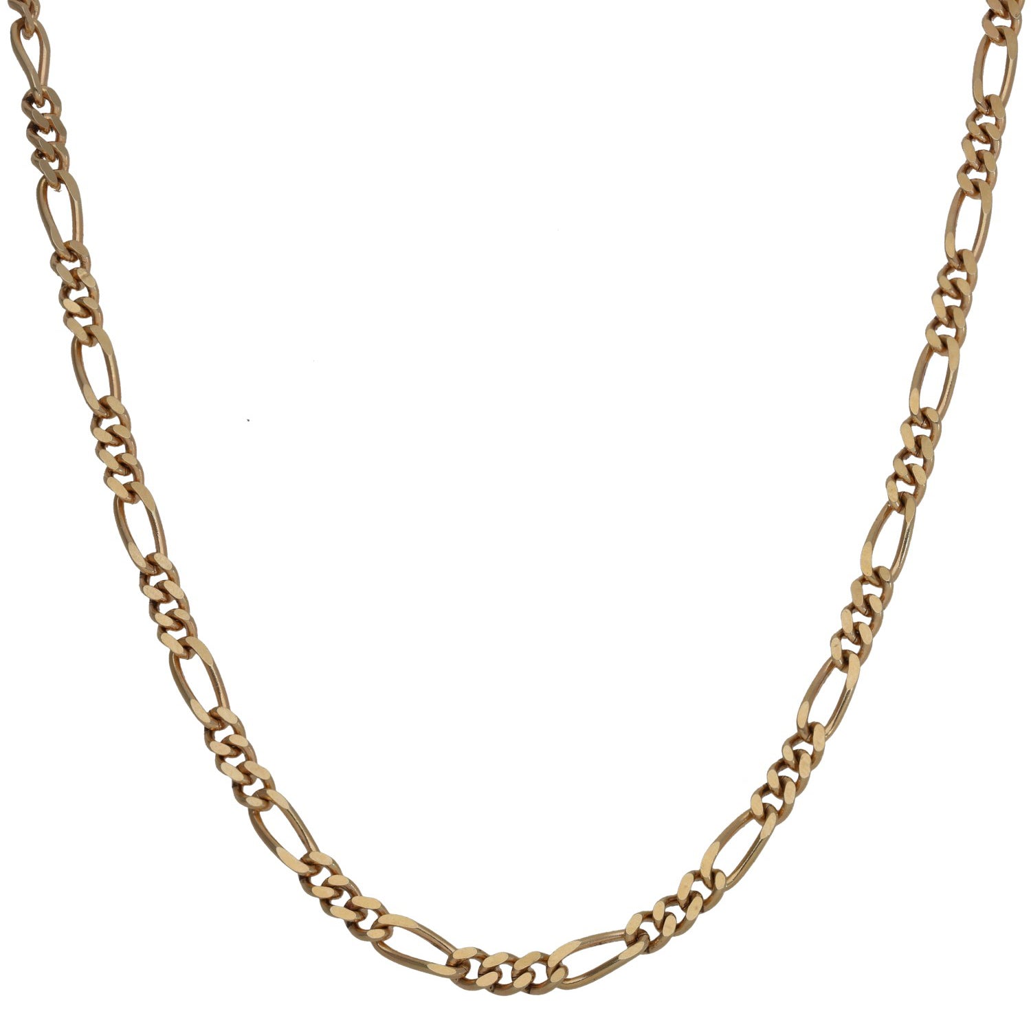 9ct gold Figaro chain necklace, chunky linked links