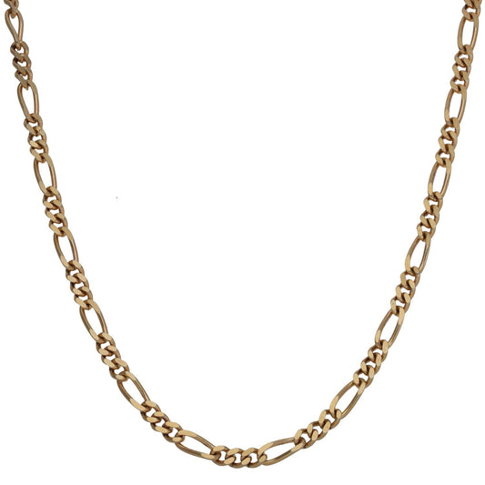 9ct gold Figaro chain necklace, chunky linked links