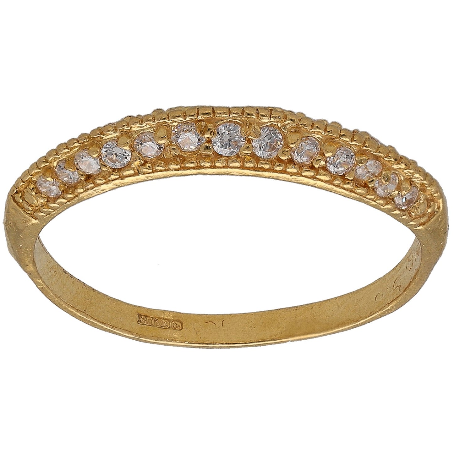 22ct Gold Cubic Zirconia Half Eternity Ring Size P