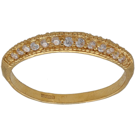 22ct Gold Cubic Zirconia Half Eternity Ring Size P