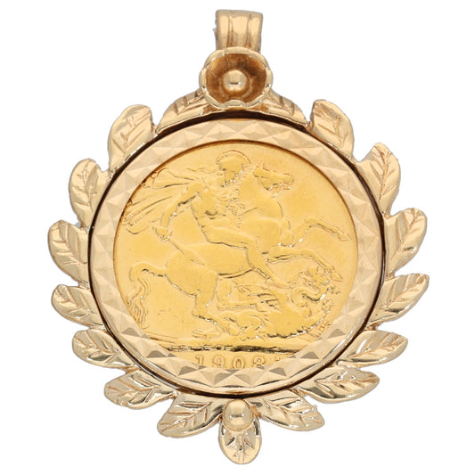9ct Gold Full Sovereign Coin Pendant