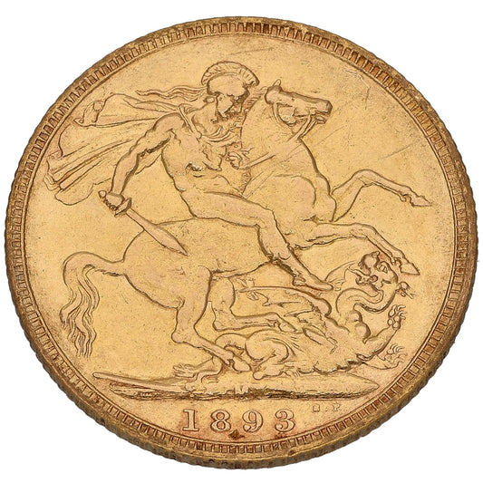 22ct Gold Queen Victoria Full Sovereign Coin 1893