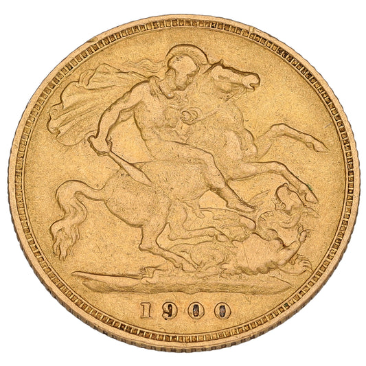 22ct Gold Queen Victoria Half Sovereign Coin 1900