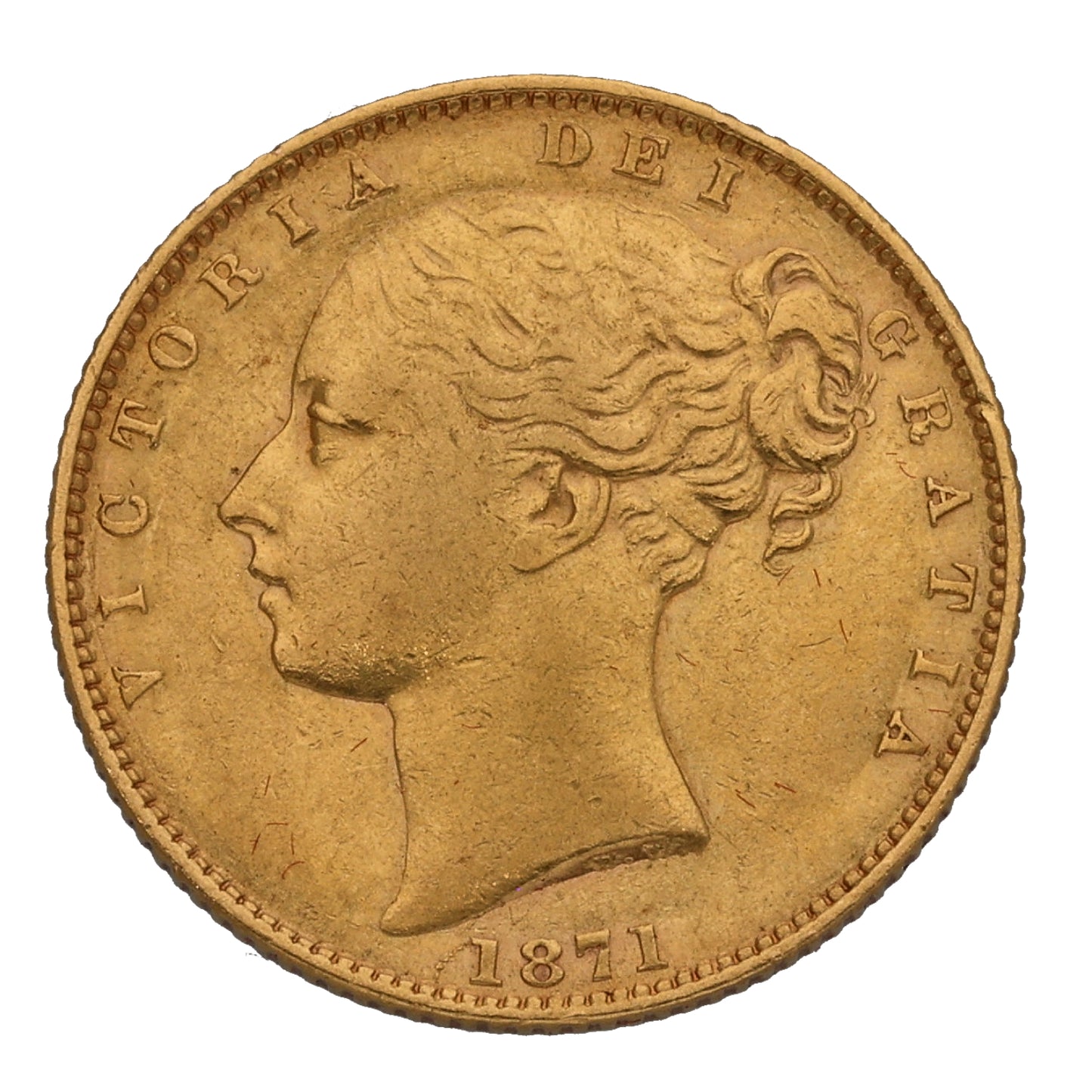 22ct Gold Queen Victoria Full Sovereign Coin 1871