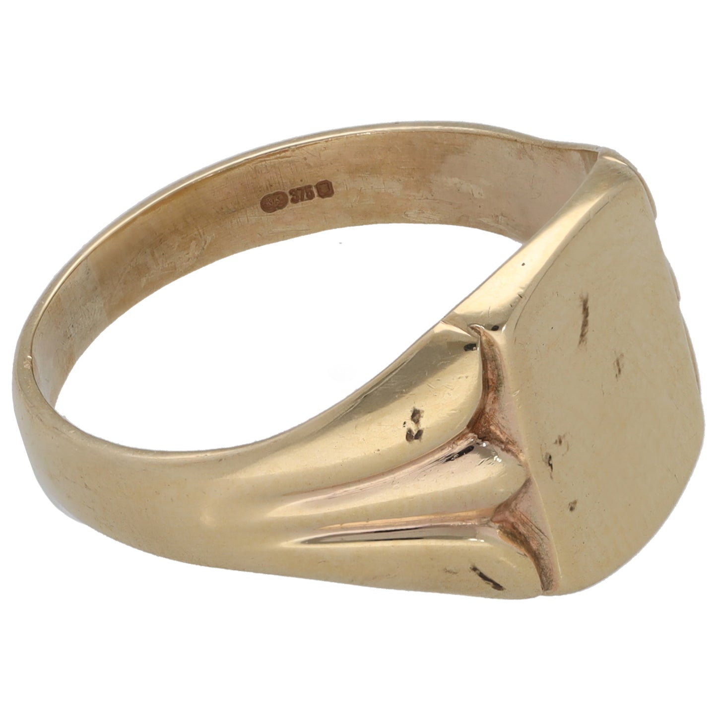 9ct Gold Patterned Signet Ring Size R
