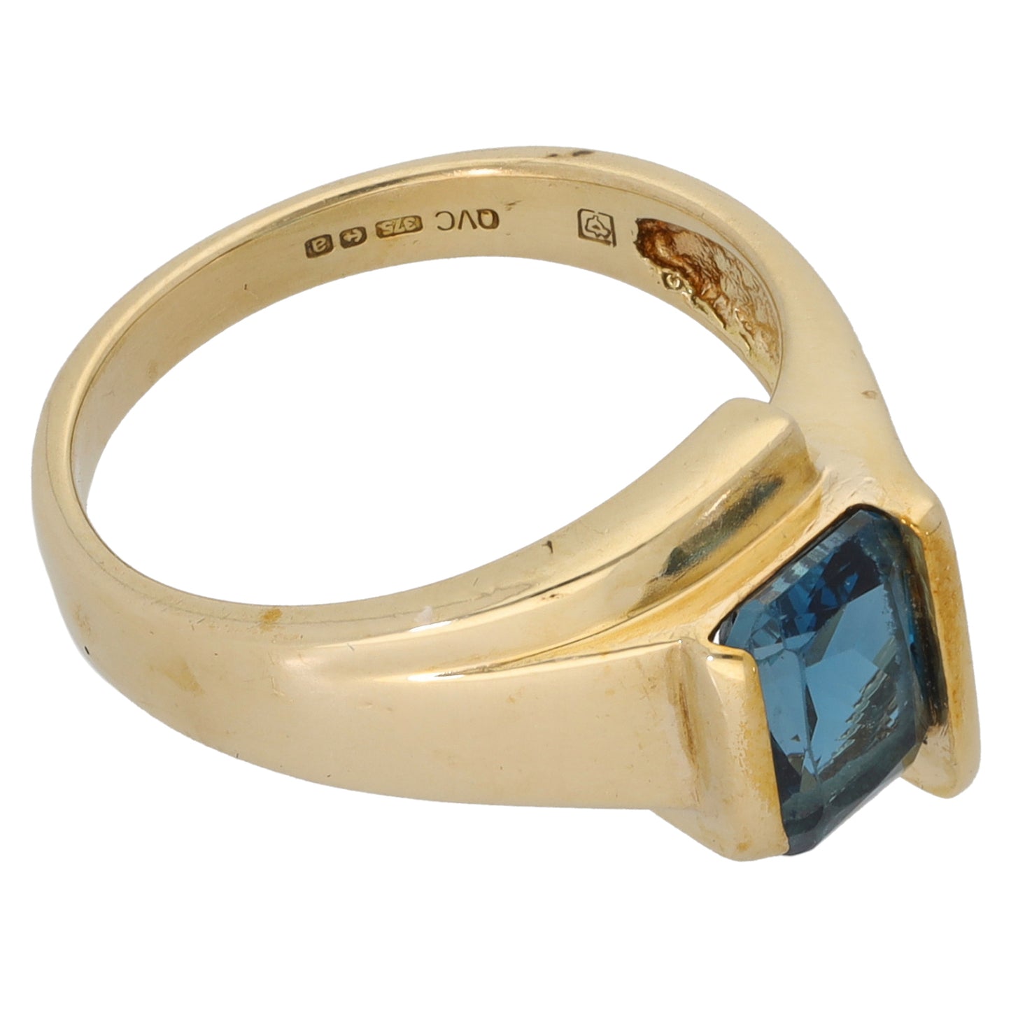 9ct Gold Topaz Single Stone Ring Size N