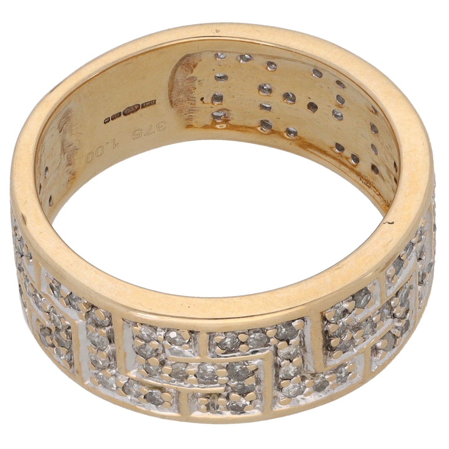 9ct Gold 1.00ct Diamond Dress/Cocktail Ring Size S