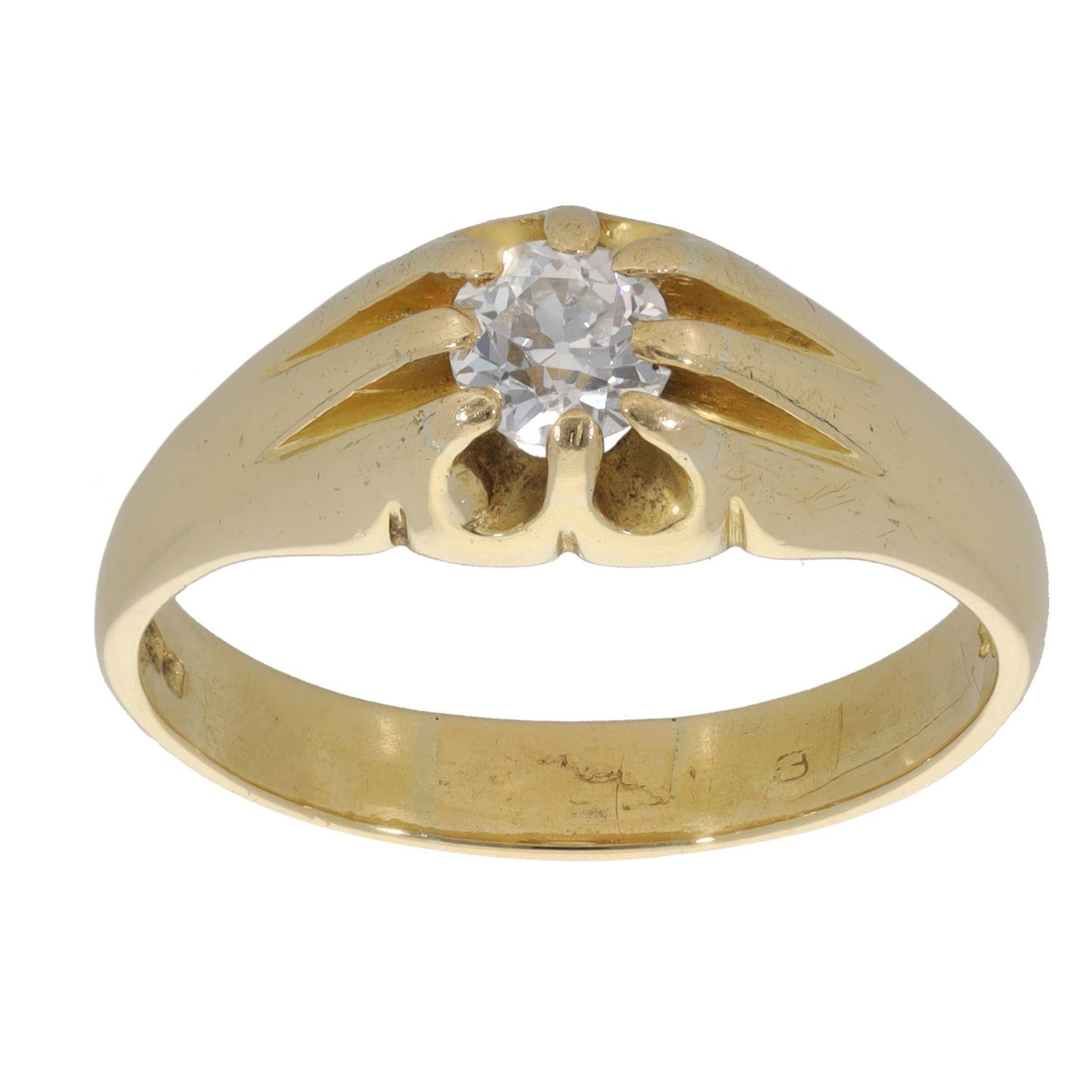 18ct Gold Ladies Solitaire Ring Size Z+1