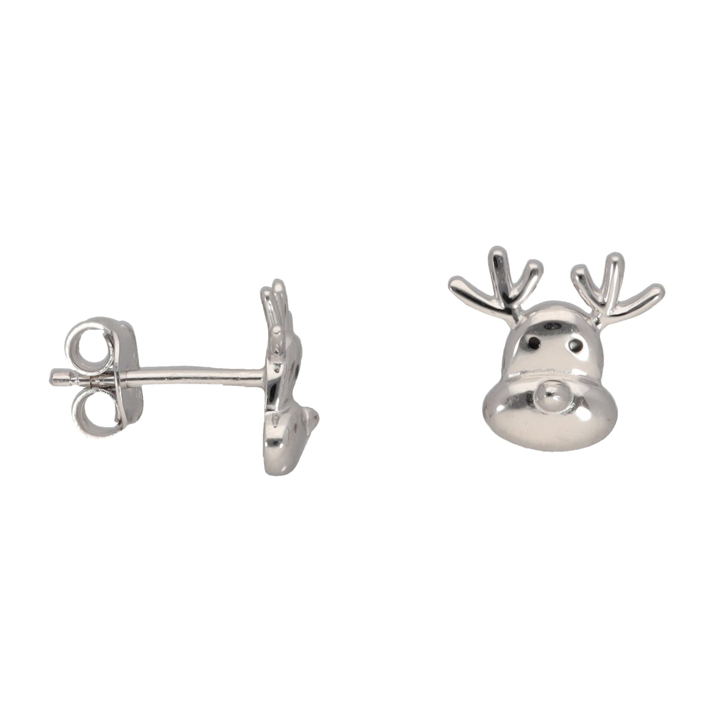New Sterling Silver Reindeer Stud Earrings