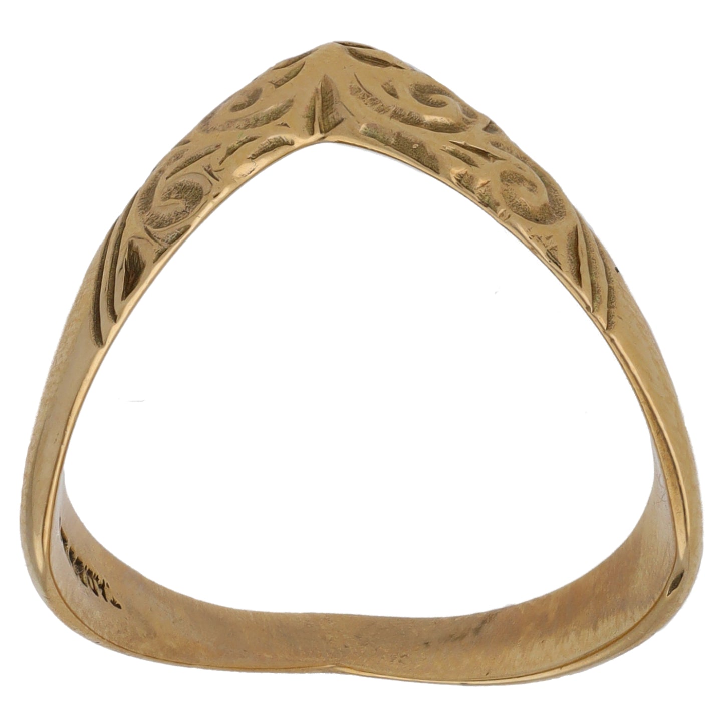 9ct Gold Wishbone Ring Size P