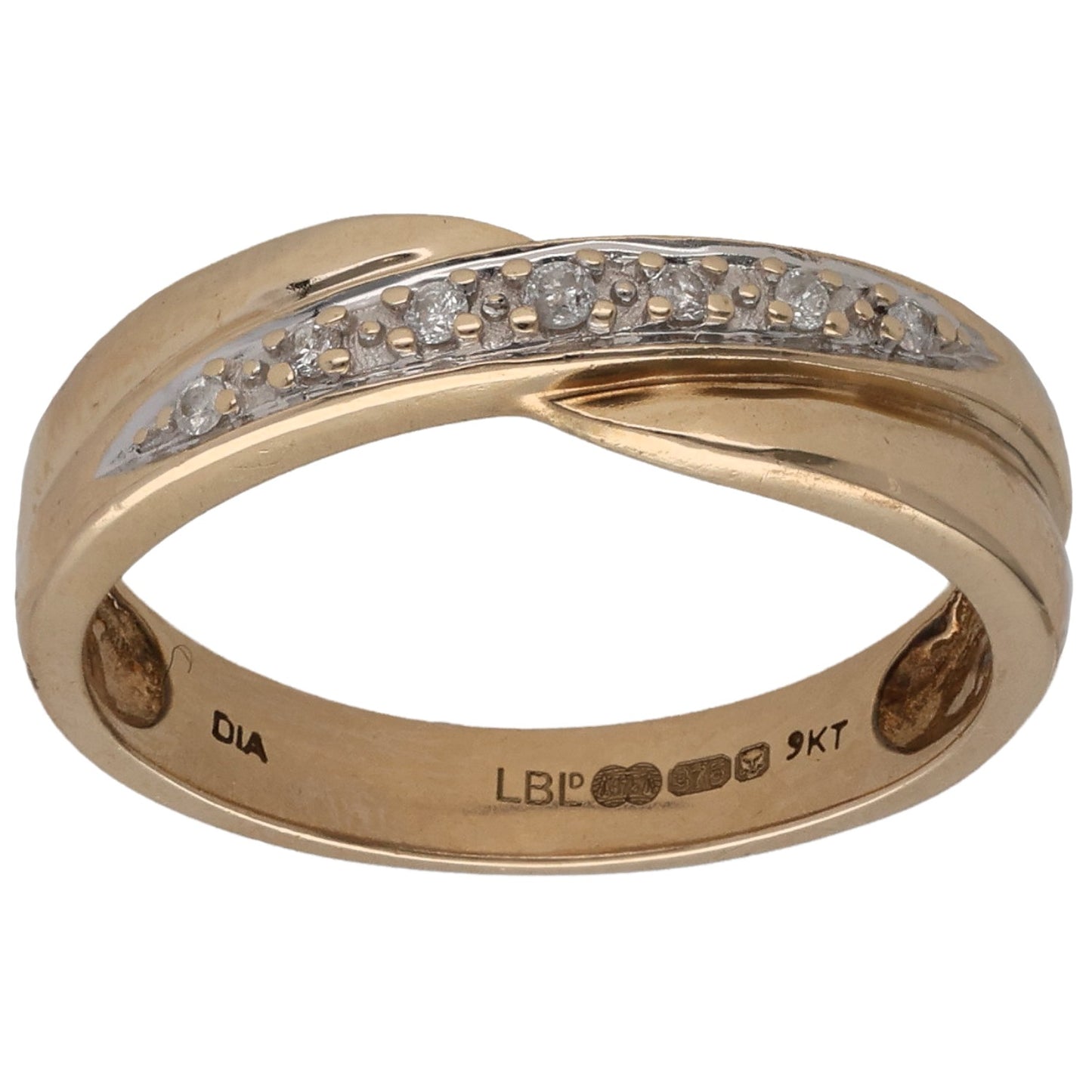 9ct Gold 0.07ct Diamond Half Eternity Ring Size M