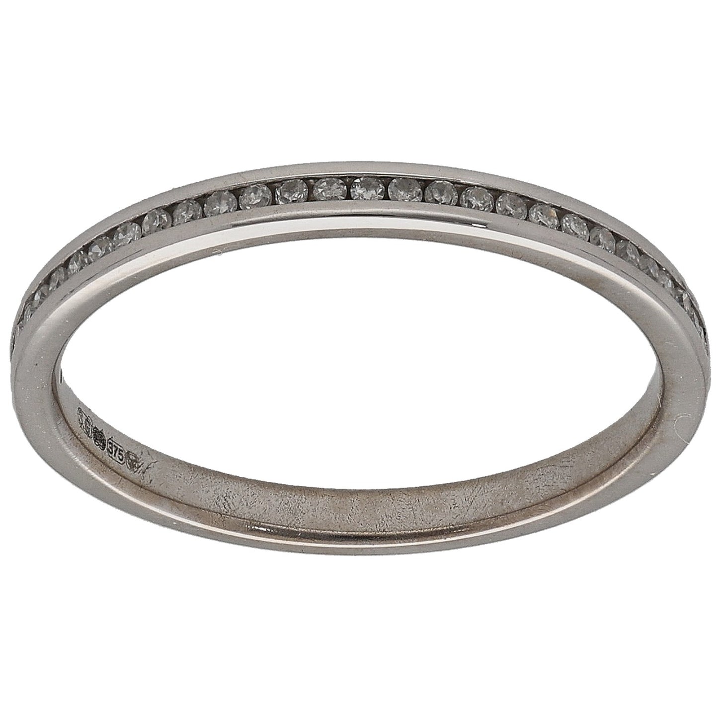 9ct White Gold 0.145ct Diamond Half Eternity Ring Size N