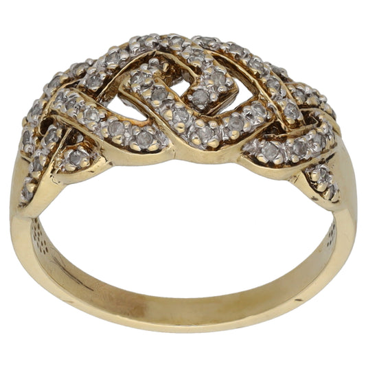 9ct Gold 0.44ct Diamond Dress/Cocktail Ring Size R