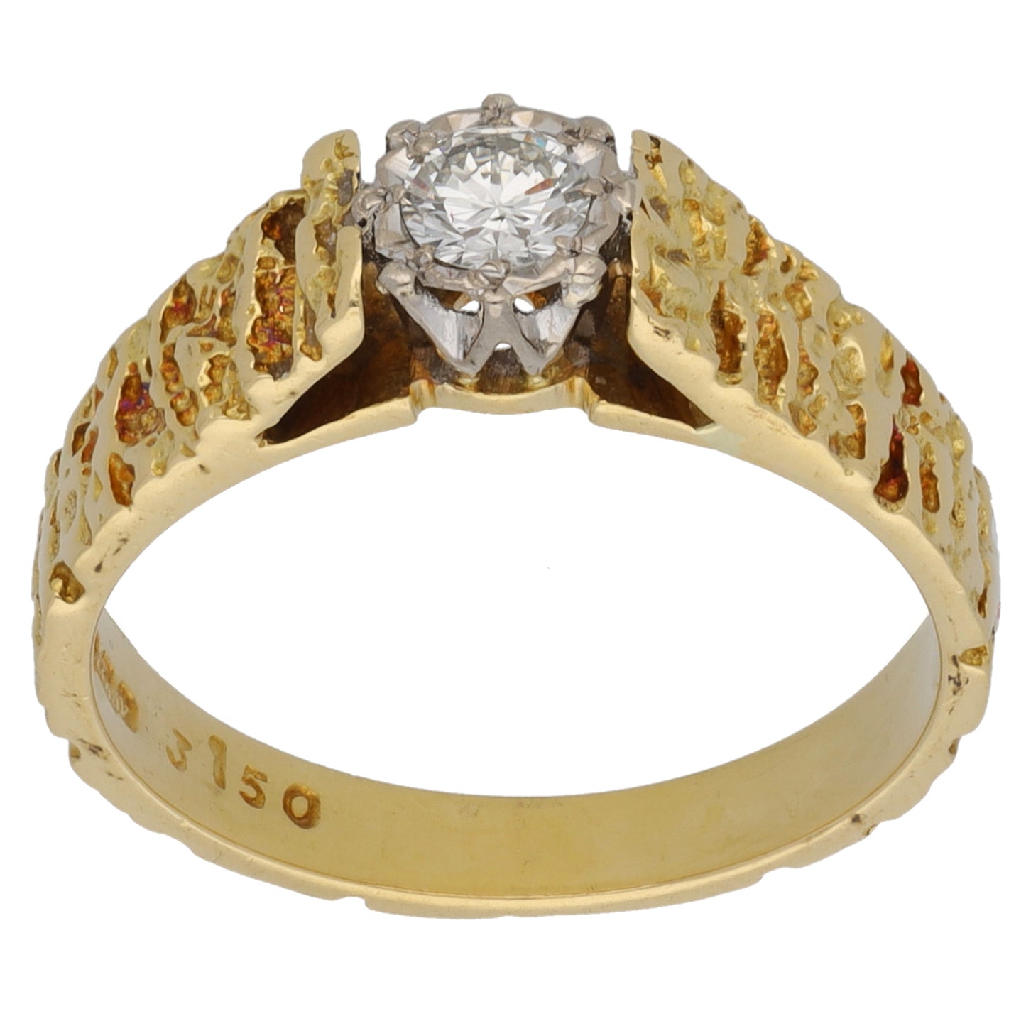 18ct Gold 0.25ct Diamond Solitaire Ring Size N
