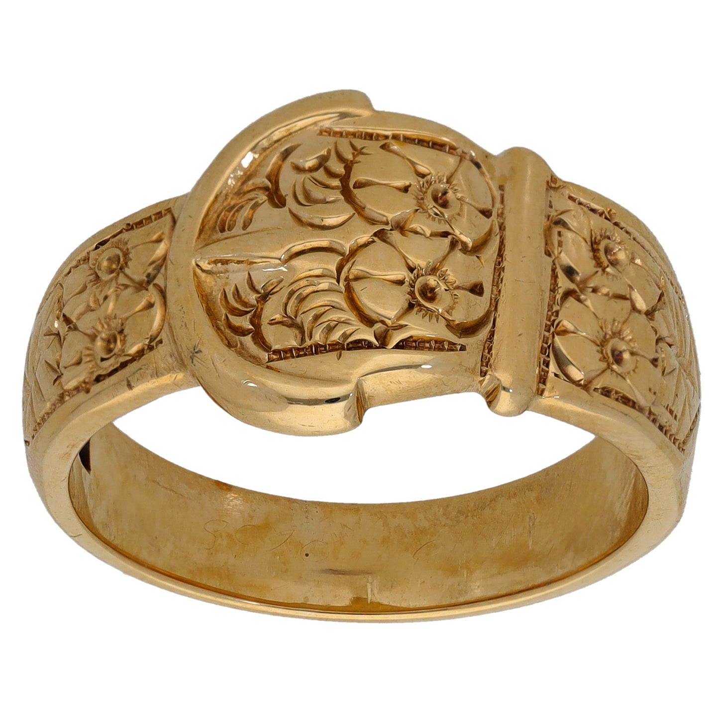 9ct Gold Buckle Ring Size T