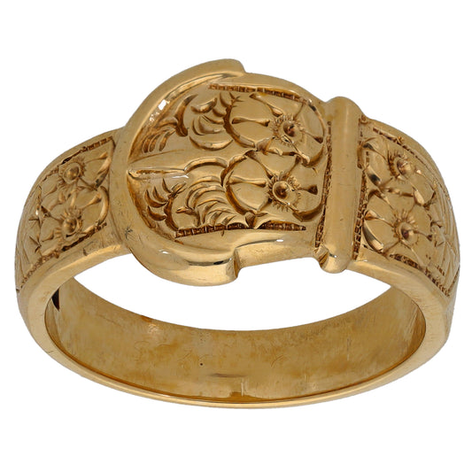 9ct Gold Buckle Ring Size T