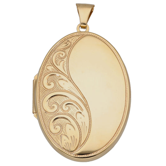9ct Gold Patterned Locket Pendant