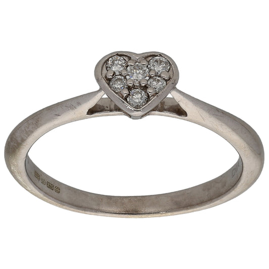 9ct White Gold 0.10ct Diamond Cluster Ring Size K
