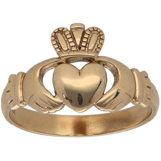 9ct Gold Claddagh Ring Size W