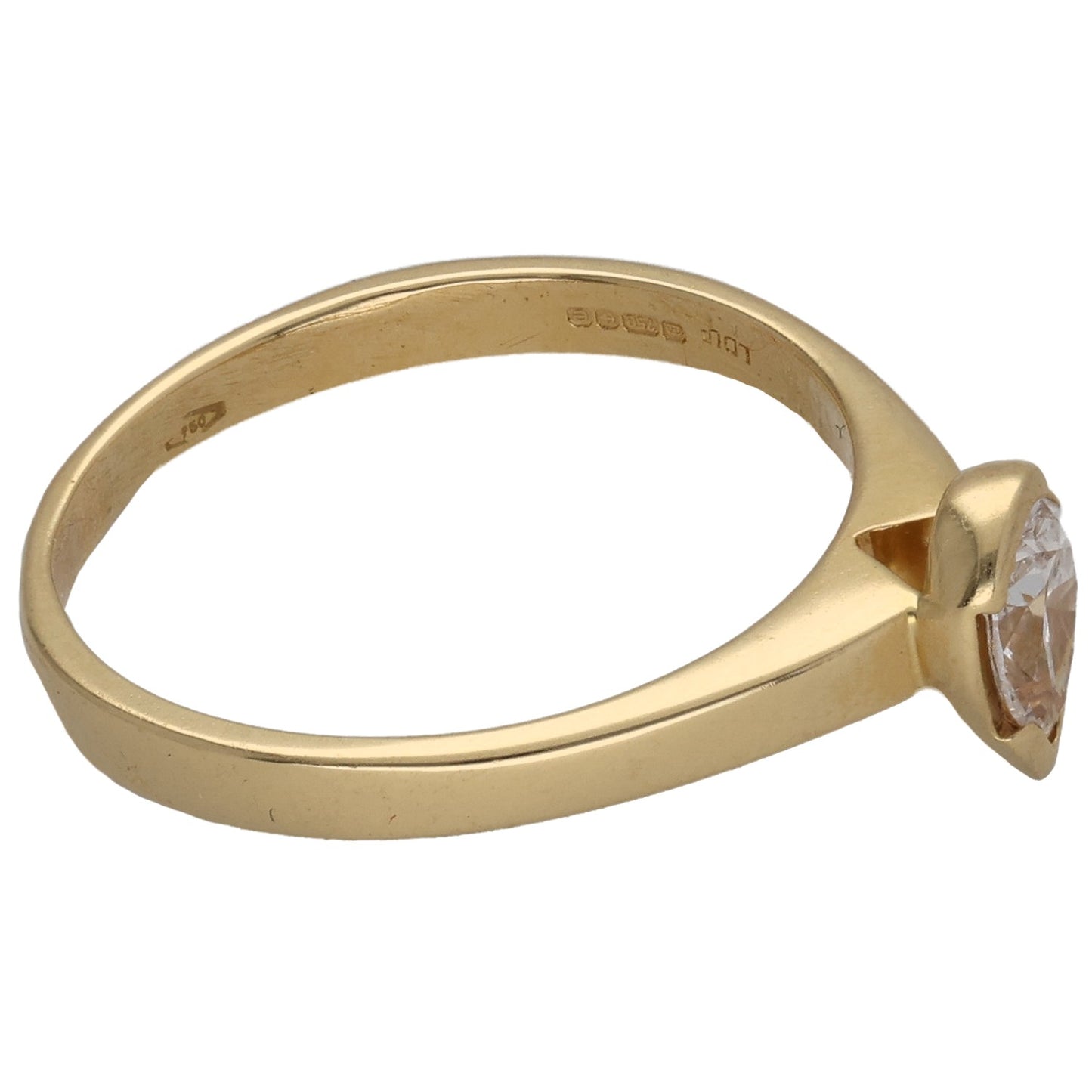 18ct Gold 0.35ct Diamond Solitaire Ring Size N