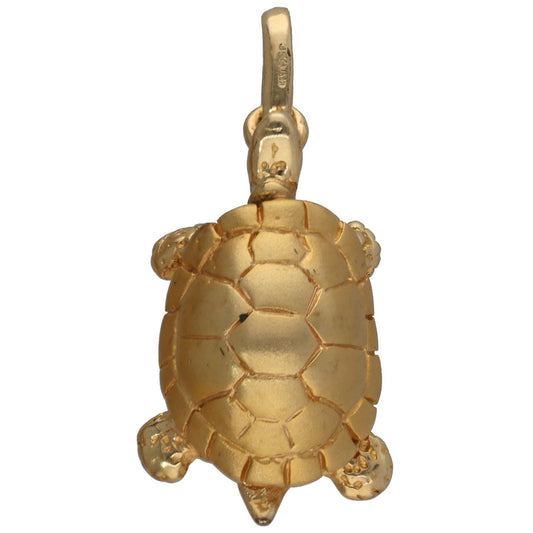14ct gold turtle animal pendant with loop bail