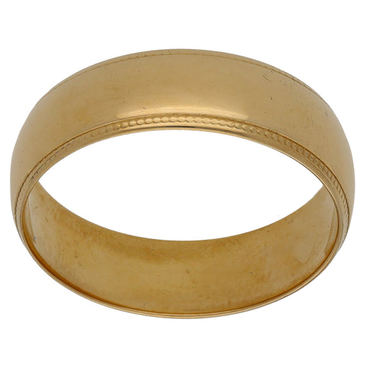 9ct Gold Patterned Wedding Ring Size R