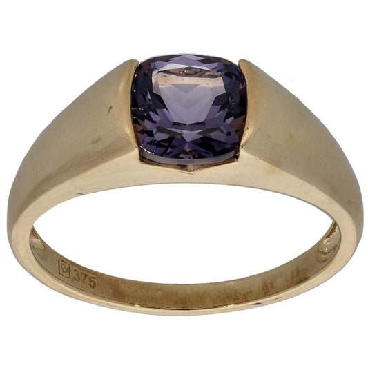 9ct Gold Iolite Single Stone Ring Size P