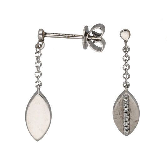 9ct White Gold 0.08ct Diamond Drop Earrings