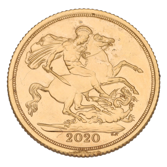 22ct Gold Queen Elizabeth II Full Sovereign Coin 2020