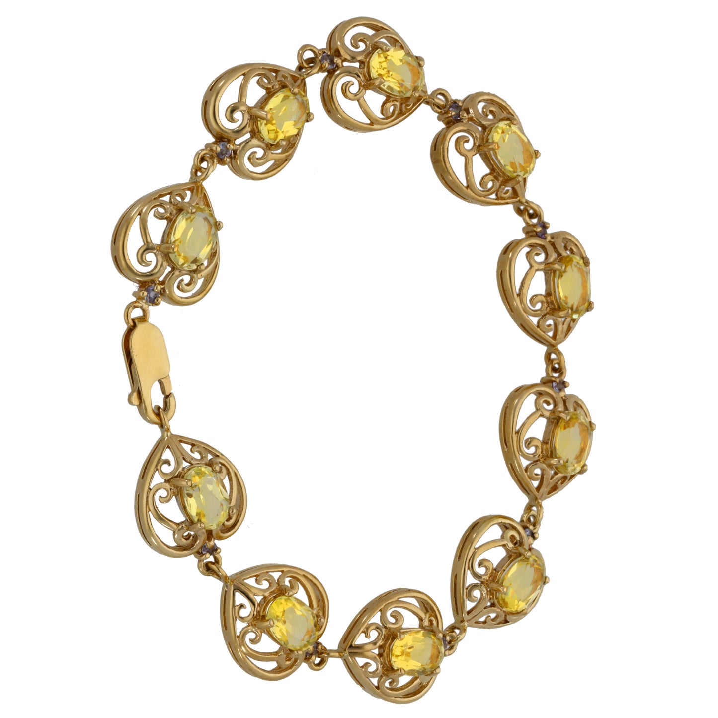 9ct Gold Citrine Fancy Bracelet
